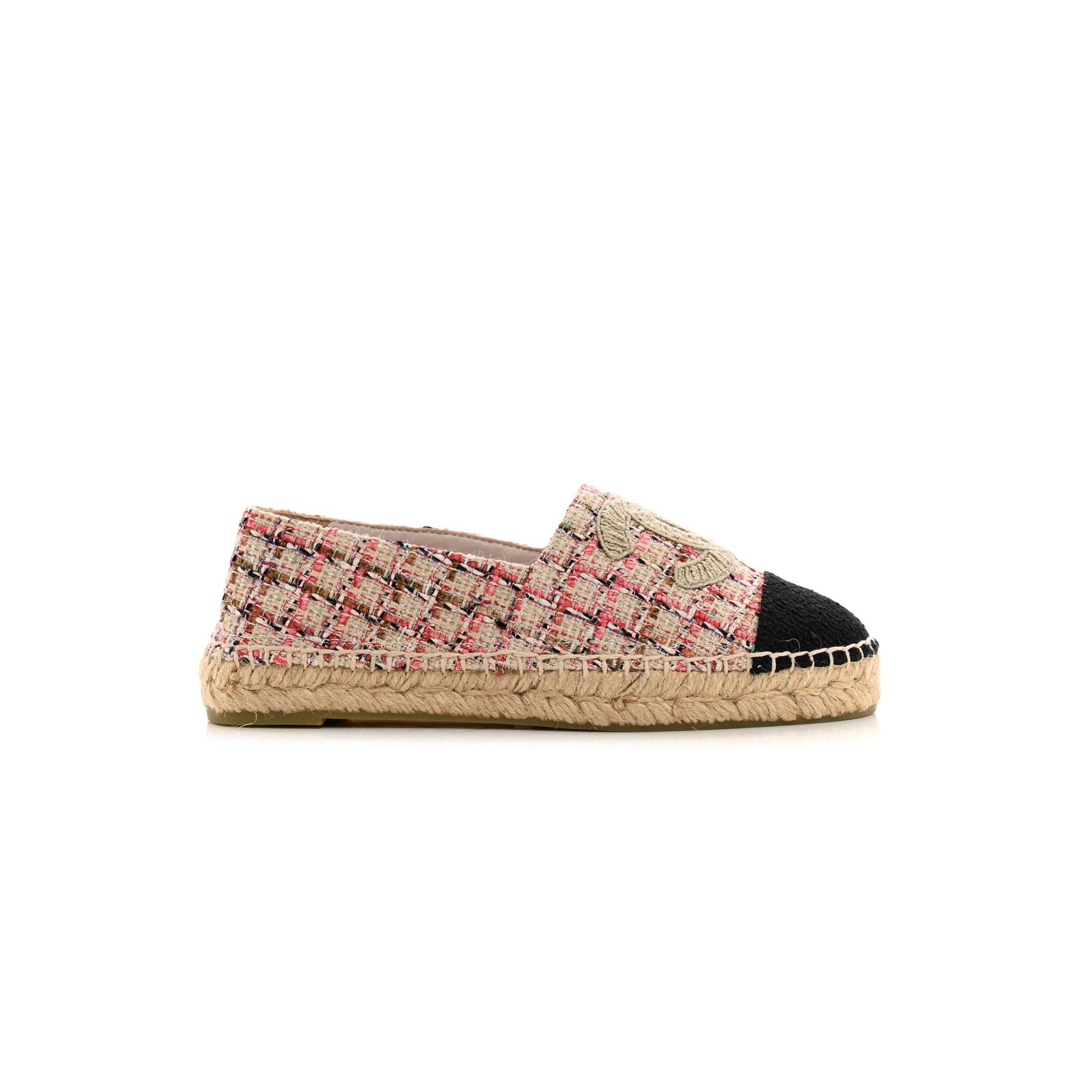 Ch*el tweed cc espadrilles pink black g29762